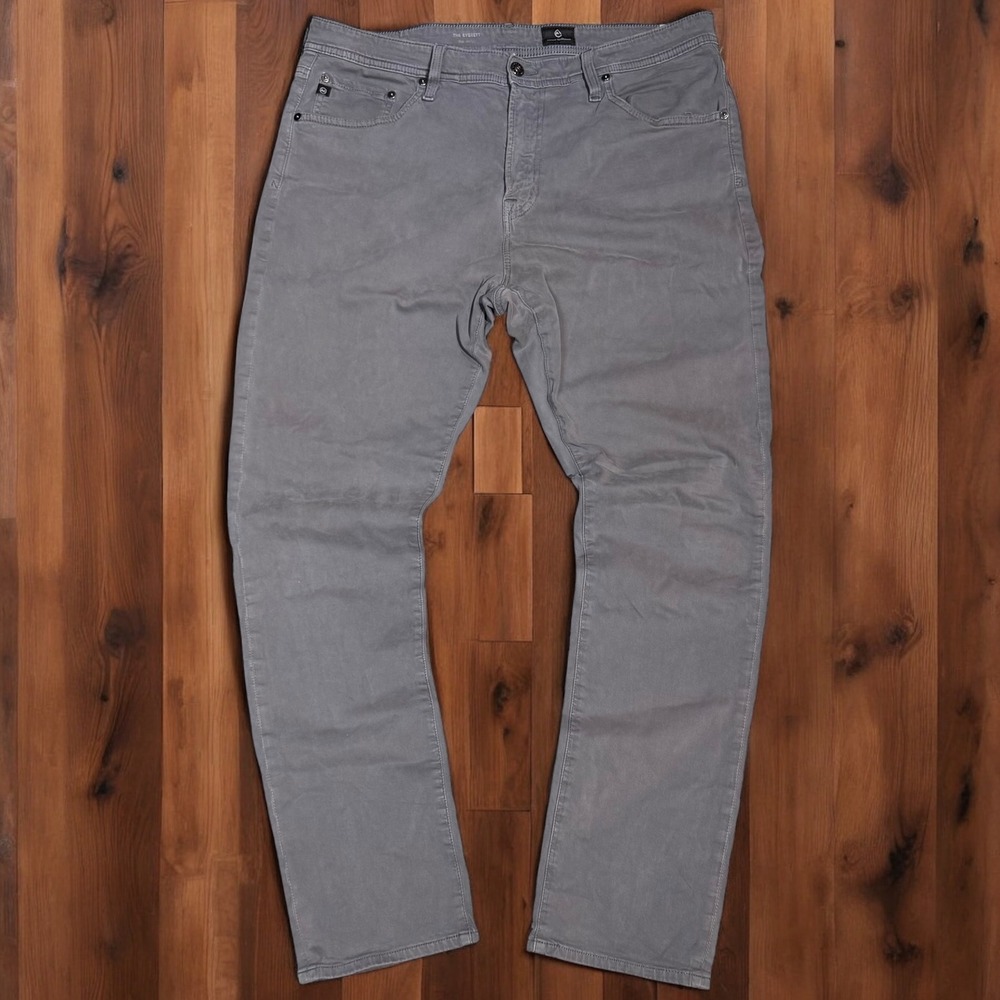 AG Adriano Goldschmied Gray Slim Straight Jeans